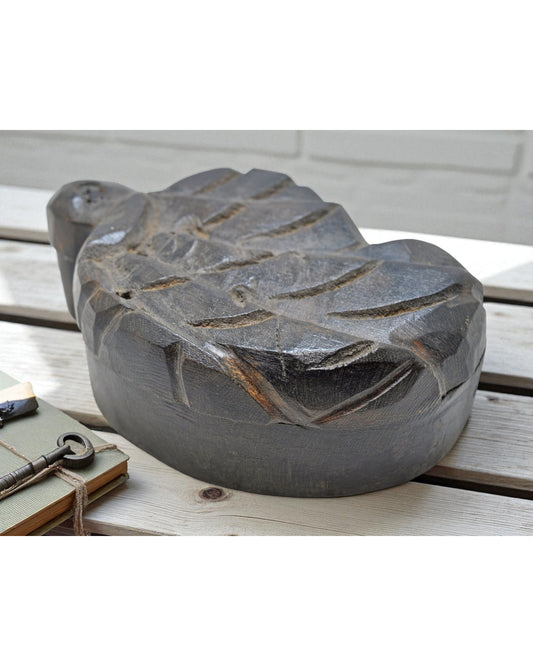 Vintage Wooden Kum Kum Powder Tika Box Original Old Hand Carved