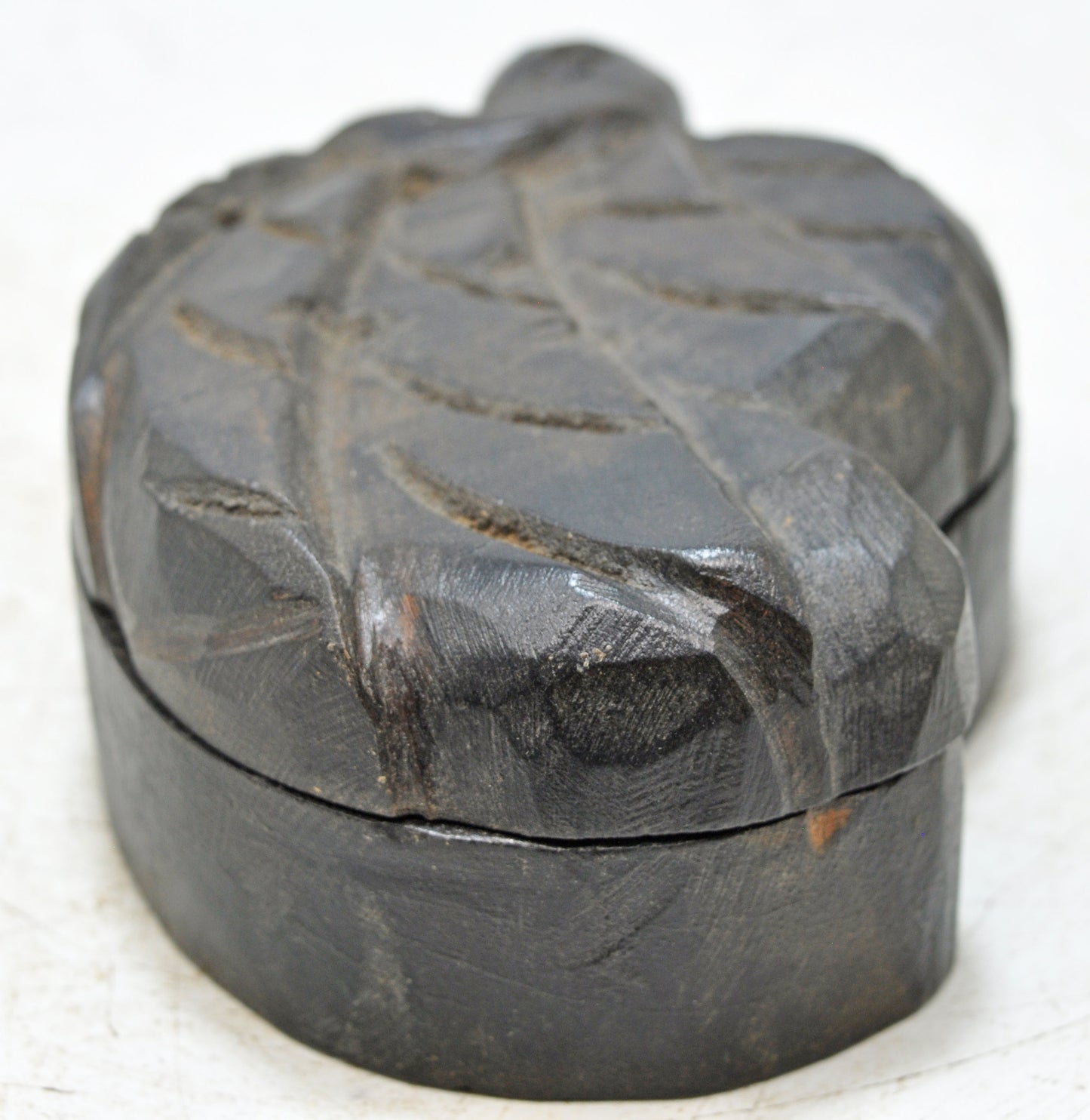 Vintage Wooden Kum Kum Powder Tika Box Original Old Hand Carved