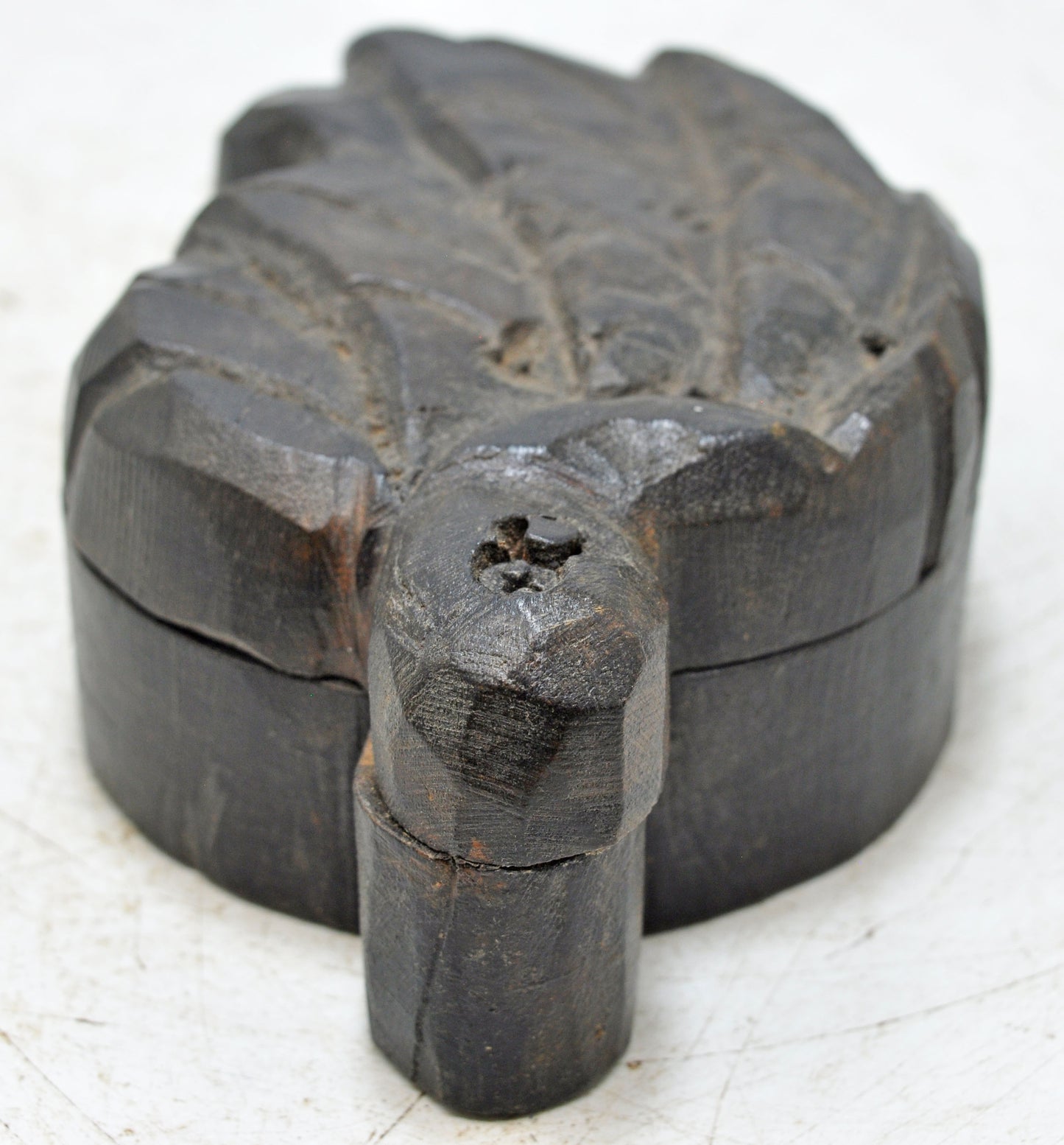 Vintage Wooden Kum Kum Powder Tika Box Original Old Hand Carved