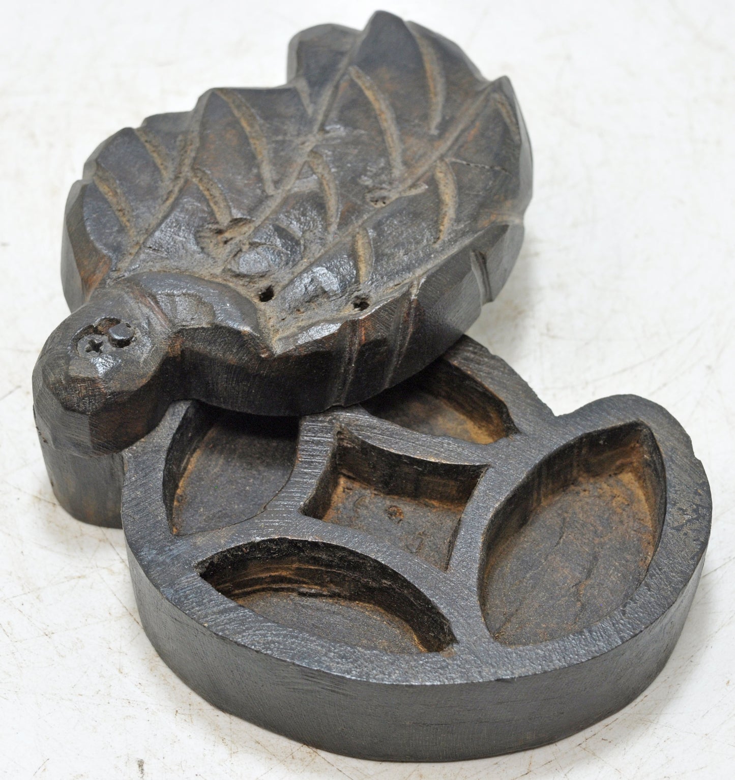 Vintage Wooden Kum Kum Powder Tika Box Original Old Hand Carved