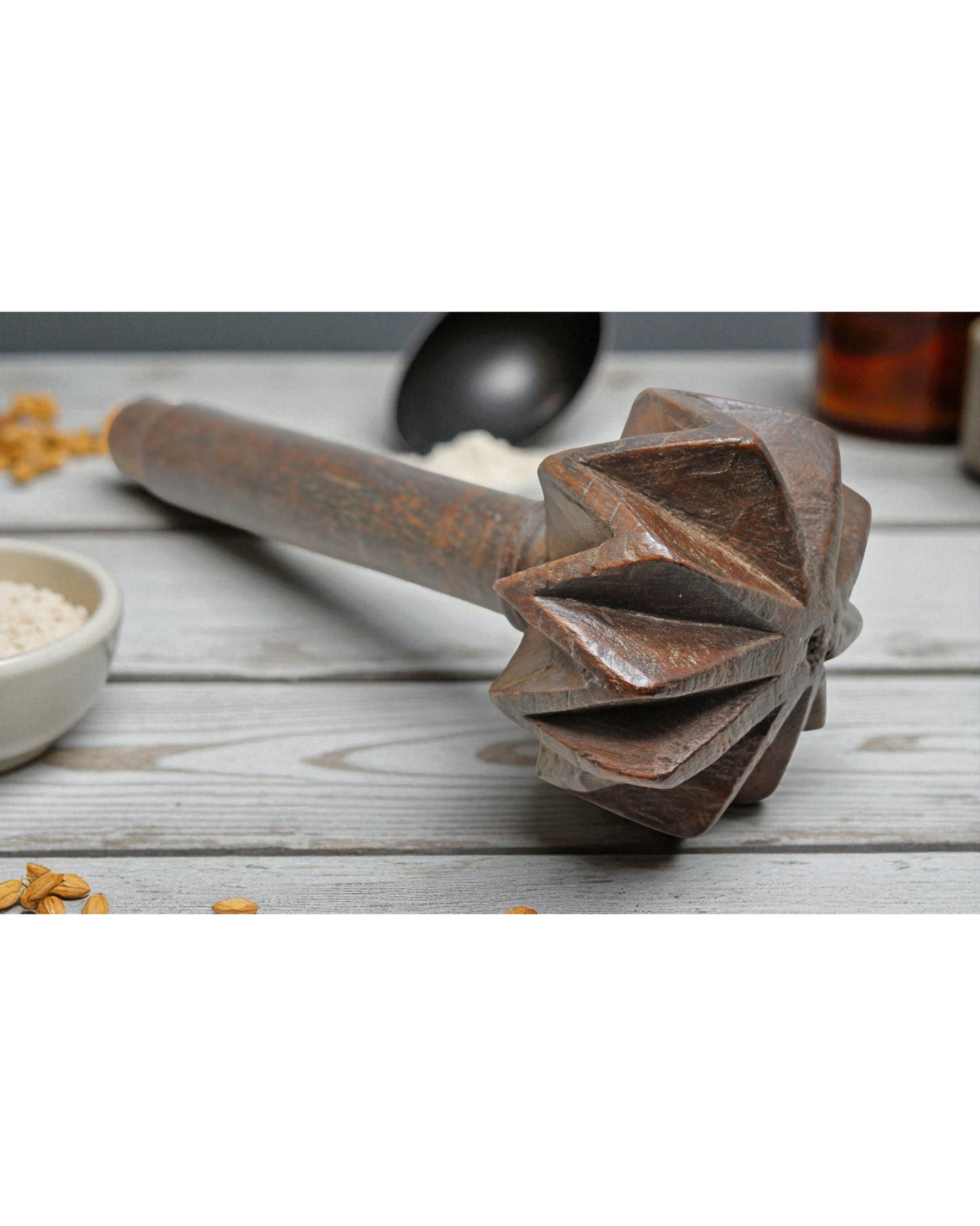 Antique Wooden Kitchenware Churning Stick Original Old Hand Carved