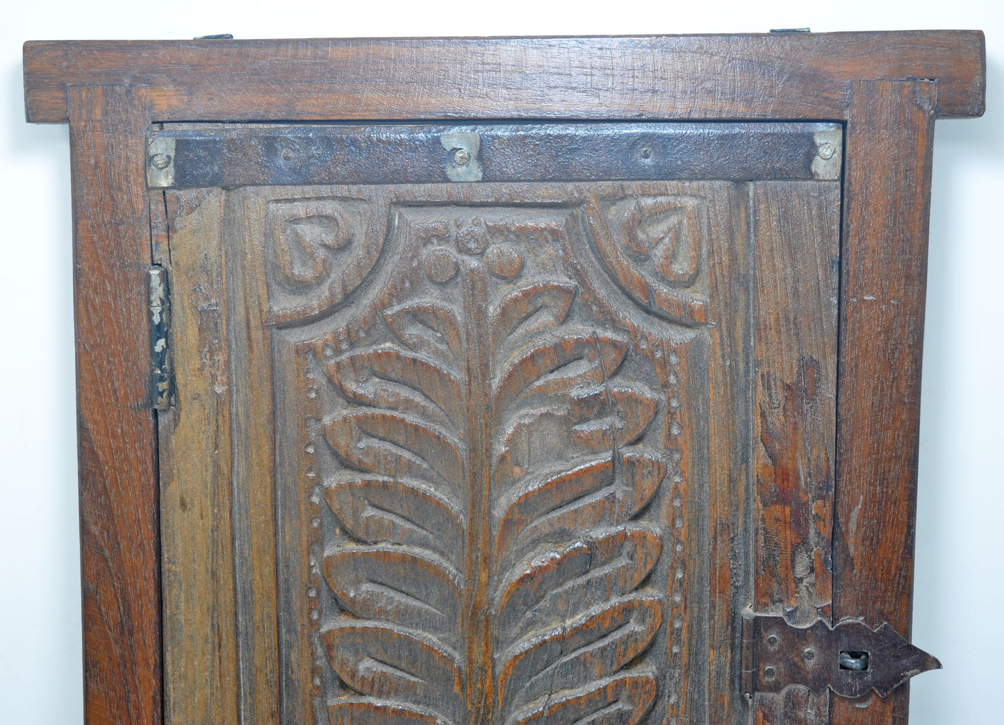 Antique Wooden Wall Décor Window Panel With Frame Original Old Hand Carved