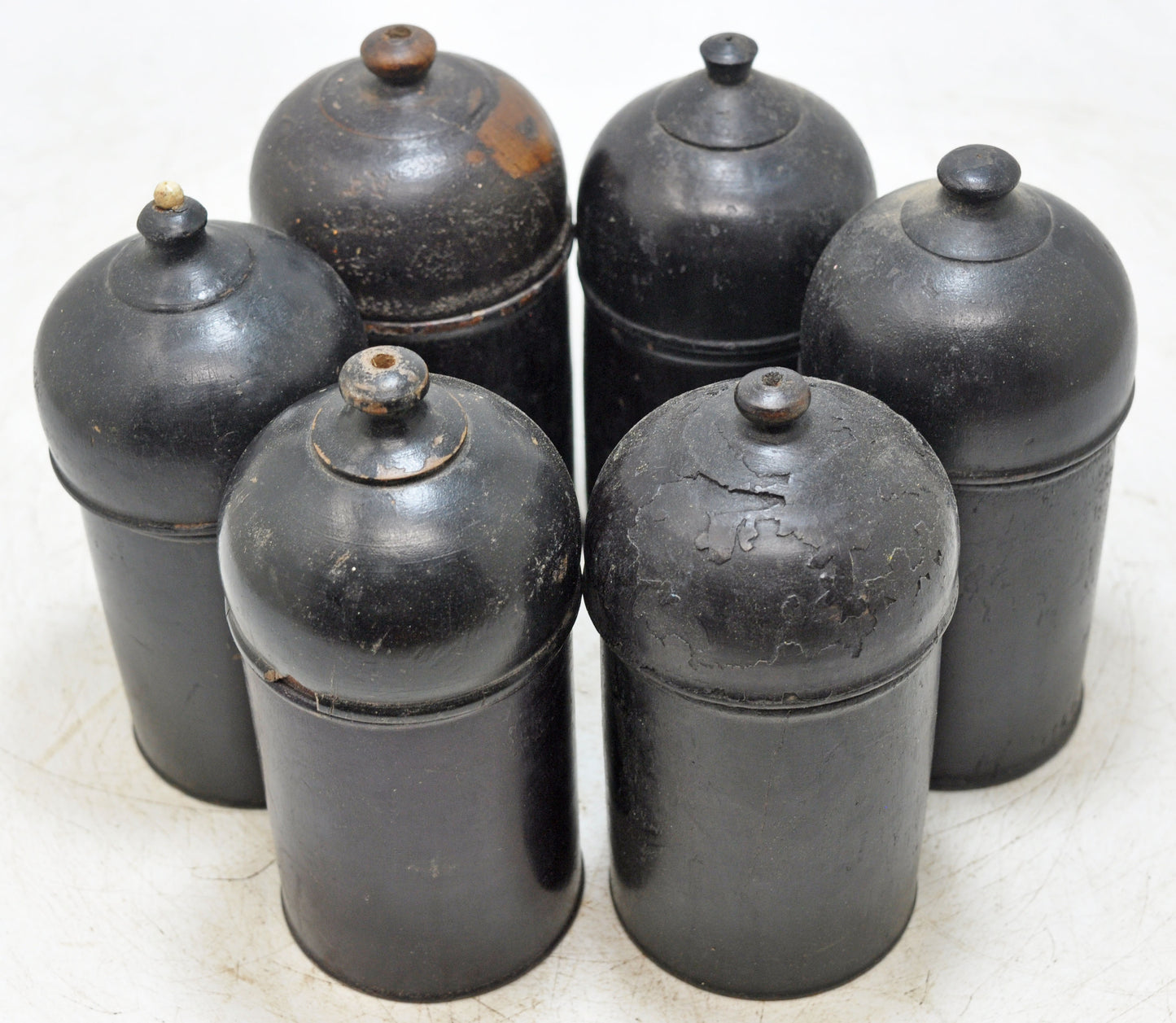Lot of 6 Vintage Wooden Lacquer Painted Candy Box Original Old Handd Crafted