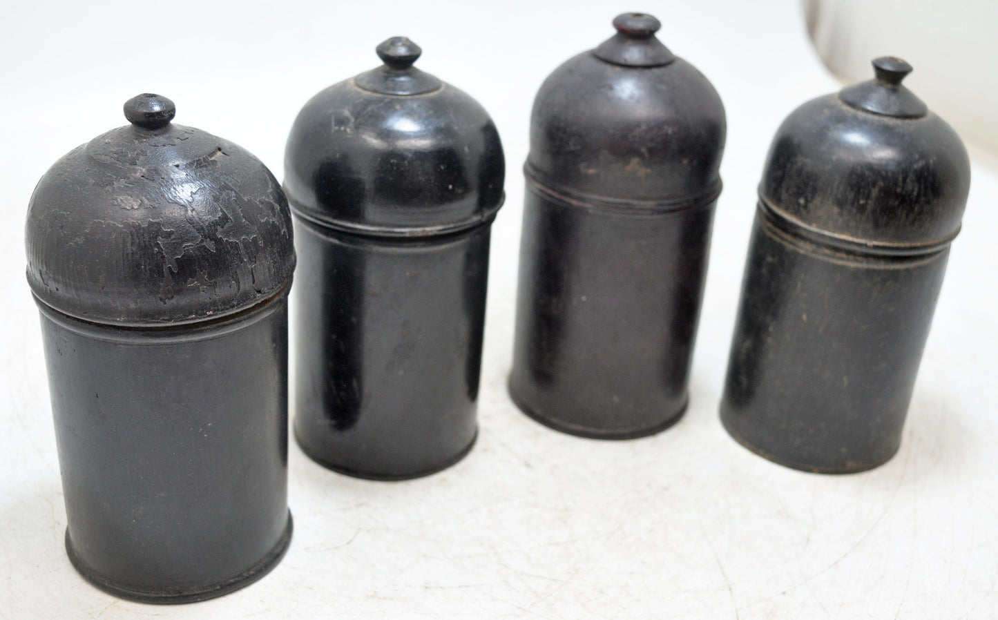 Lot of 4 Vintage Wooden Lacquer Painted Candy Box Original Old Handd Crafted