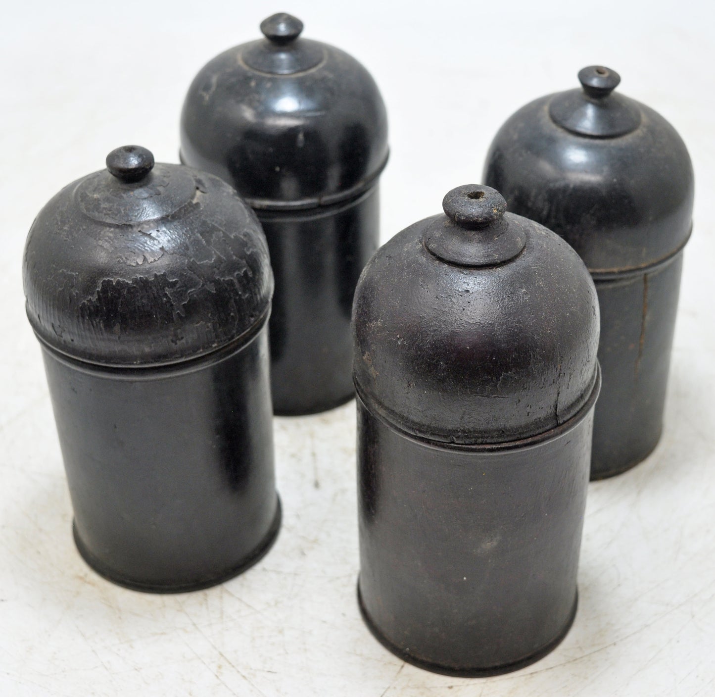 Lot of 4 Vintage Wooden Lacquer Painted Candy Box Original Old Handd Crafted