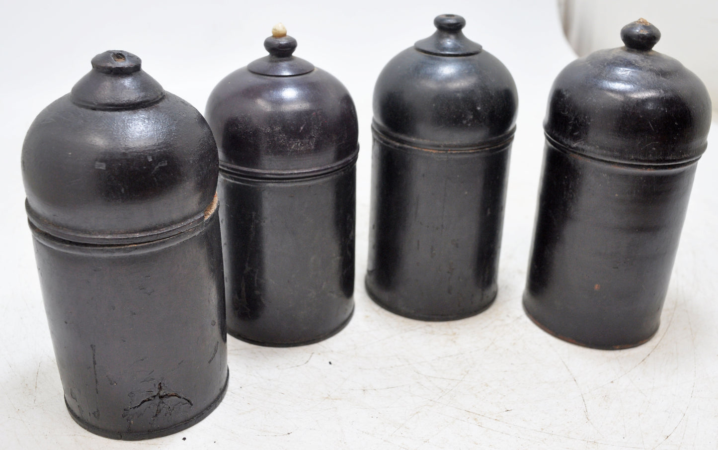 Lot of 4 Vintage Wooden Lacquer Painted Candy Box Original Old Handd Crafted