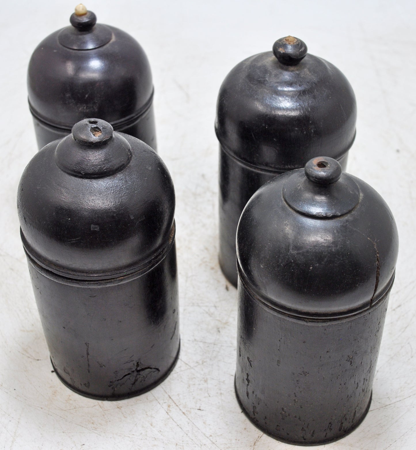 Lot of 4 Vintage Wooden Lacquer Painted Candy Box Original Old Handd Crafted