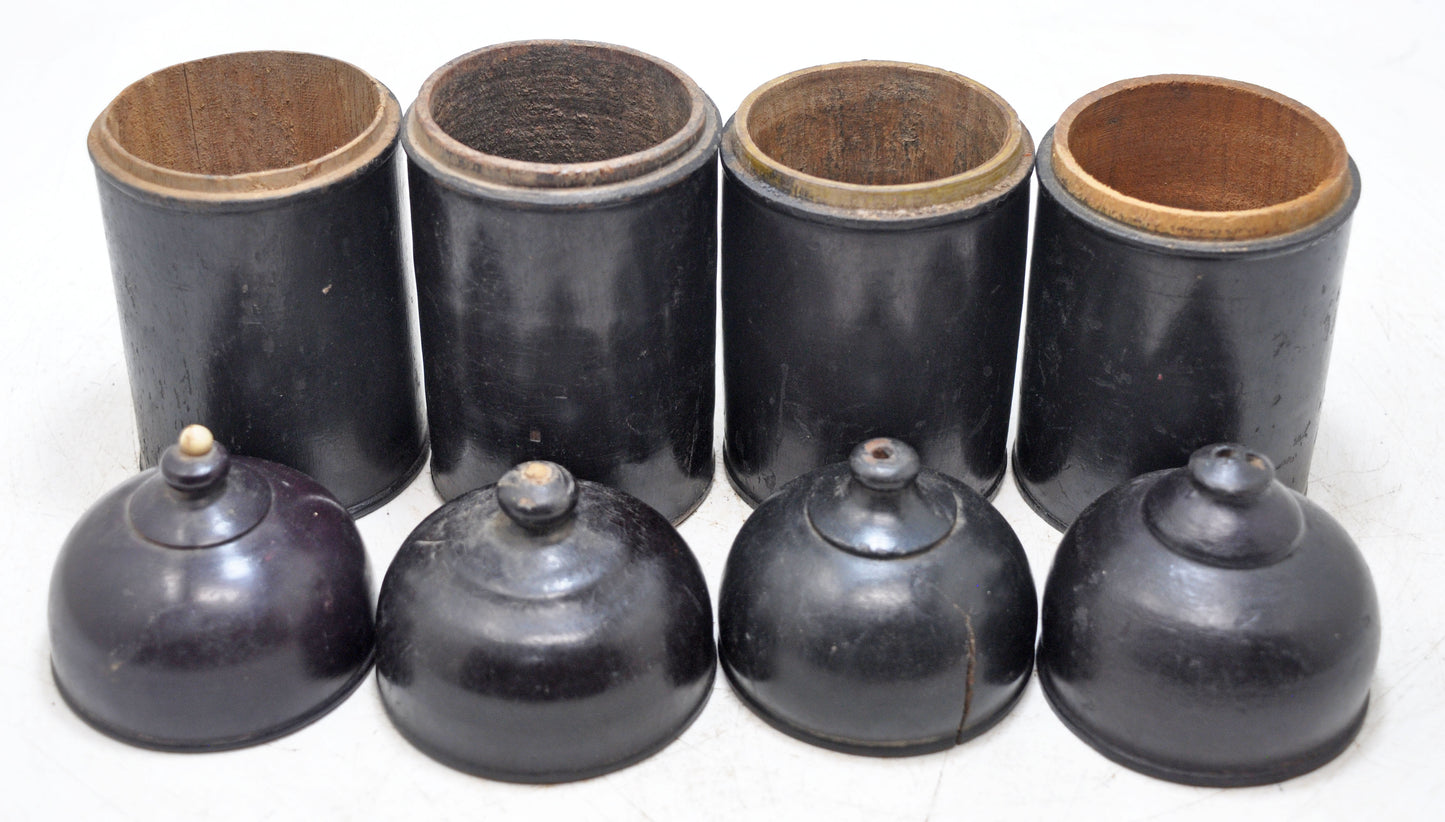 Lot of 4 Vintage Wooden Lacquer Painted Candy Box Original Old Handd Crafted