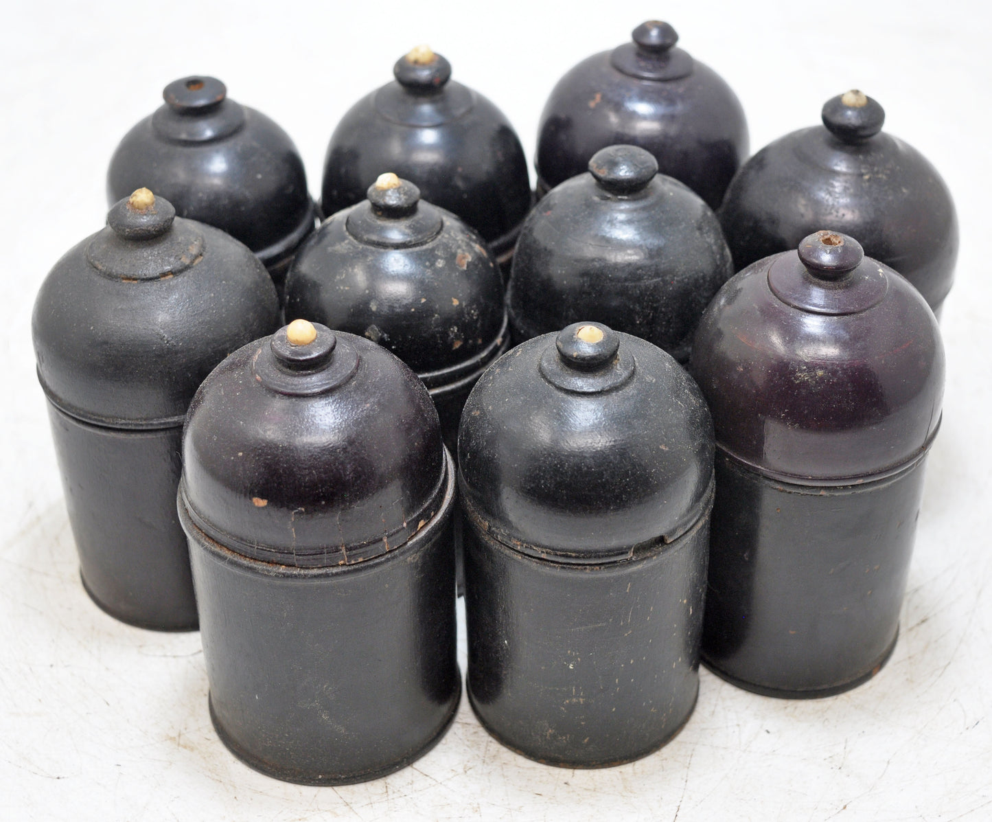 Lot of 10 Vintage Wooden Lacquer Painted Candy Box Original Old Handd Crafted