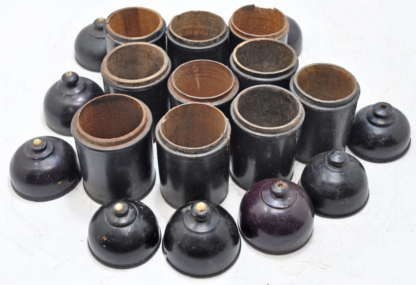Lot of 10 Vintage Wooden Lacquer Painted Candy Box Original Old Handd Crafted