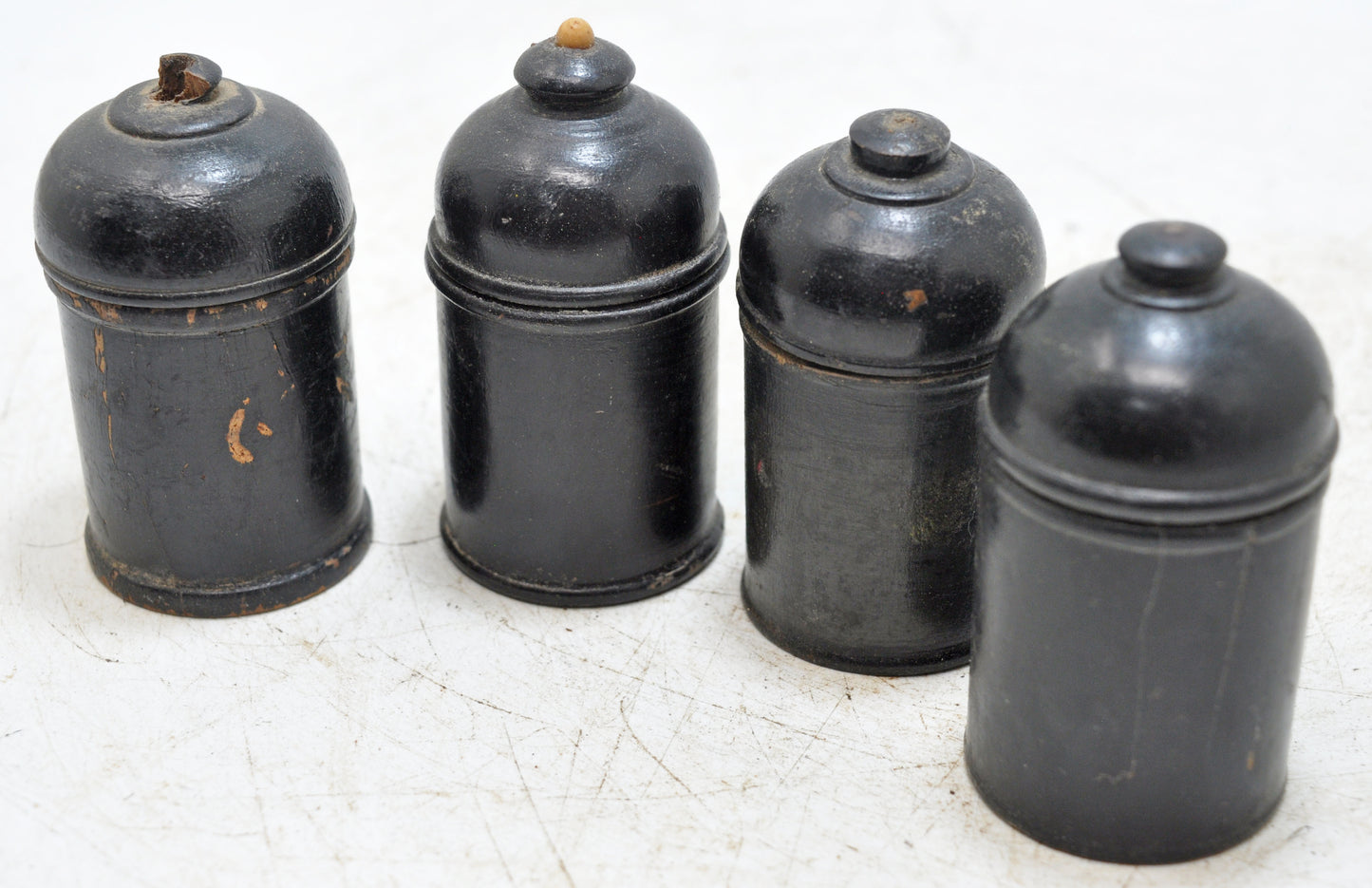 Lot of 4 Vintage Wooden Lacquer Painted Candy Box Original Old Handd Crafted