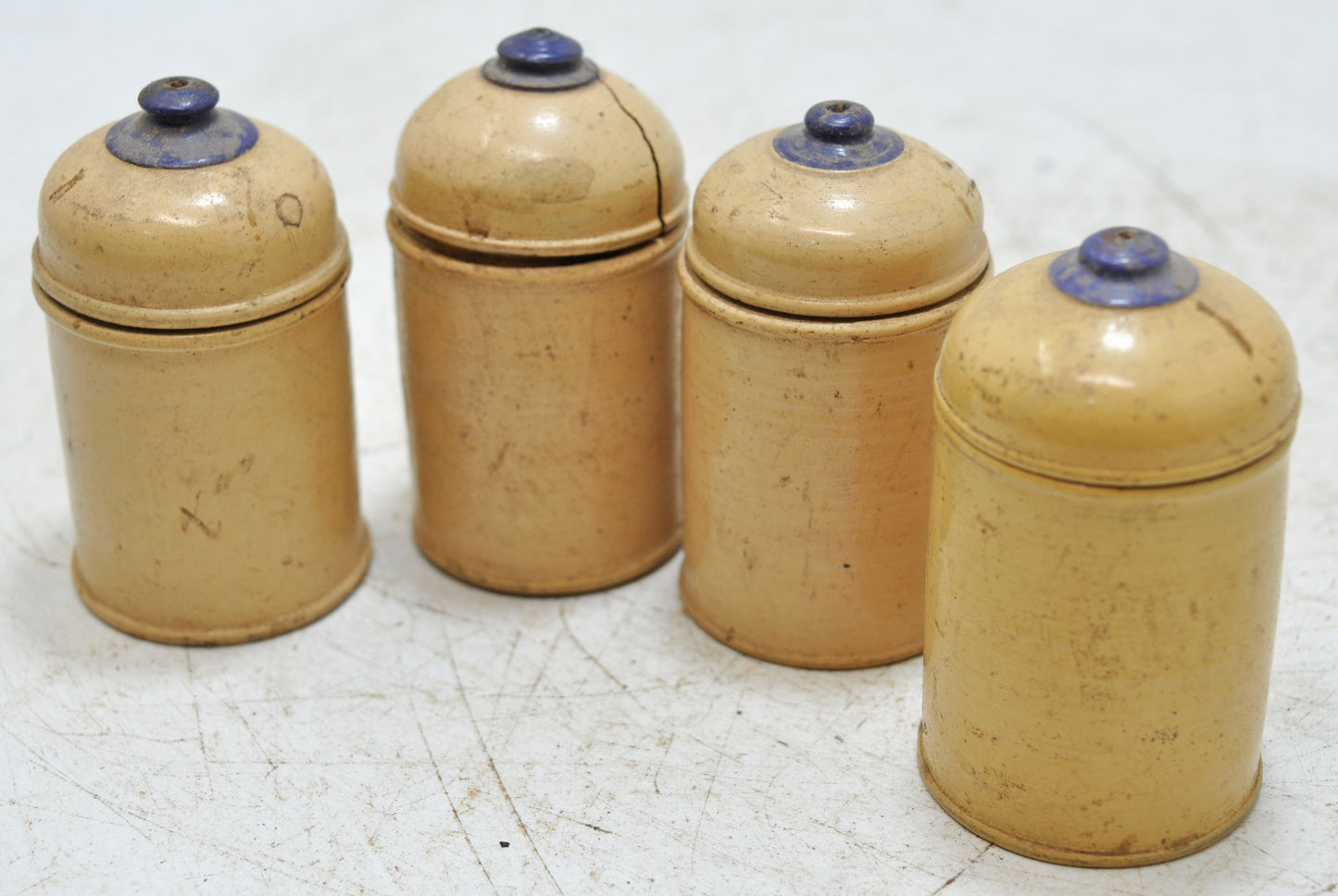 Lot of 4 Vintage Wooden Lacquer Painted Candy Box Original Old Handd Crafted