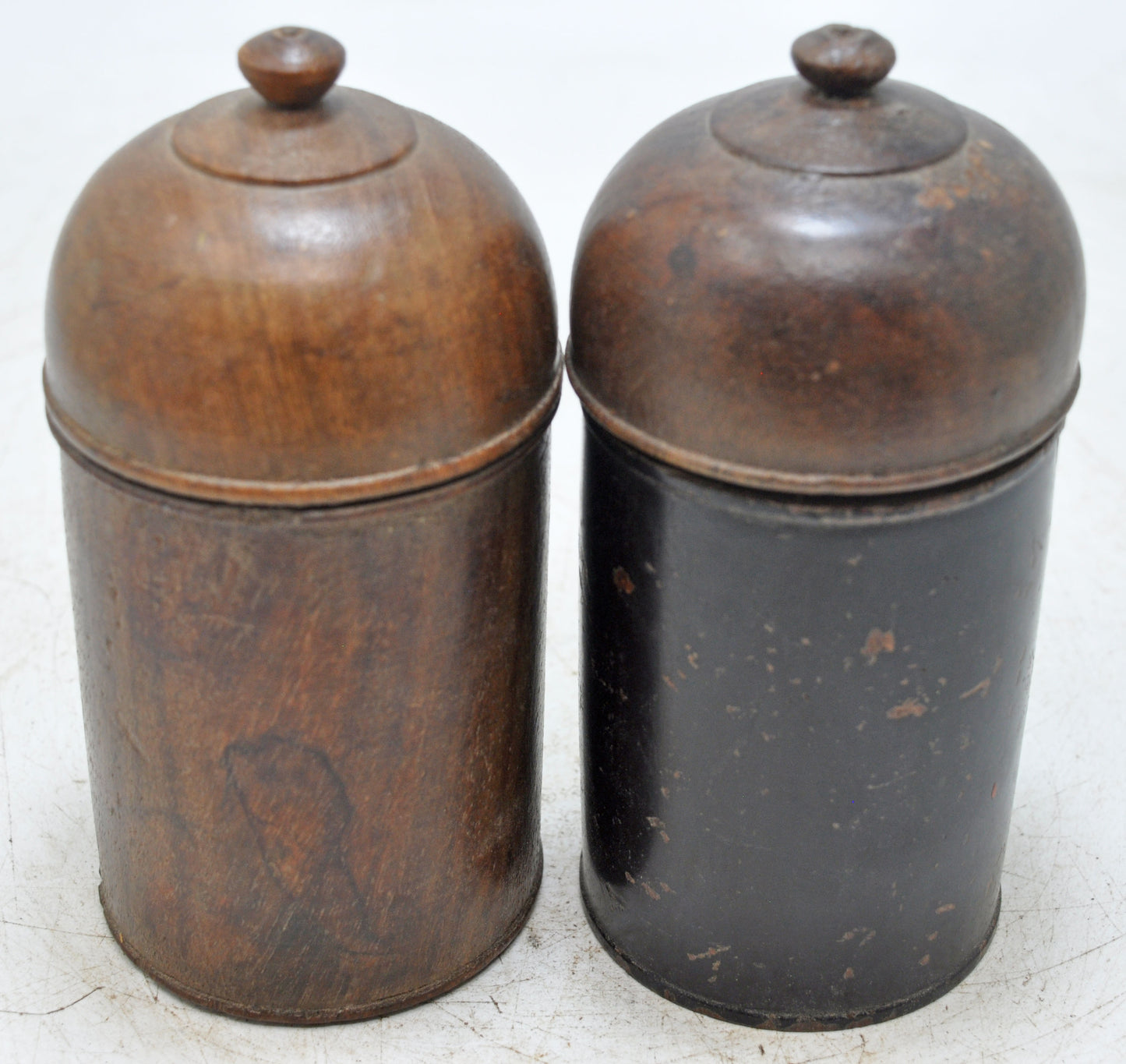 Lot of 2 Vintage Wooden Lacquer Painted Candy Box Original Old Handd Crafted