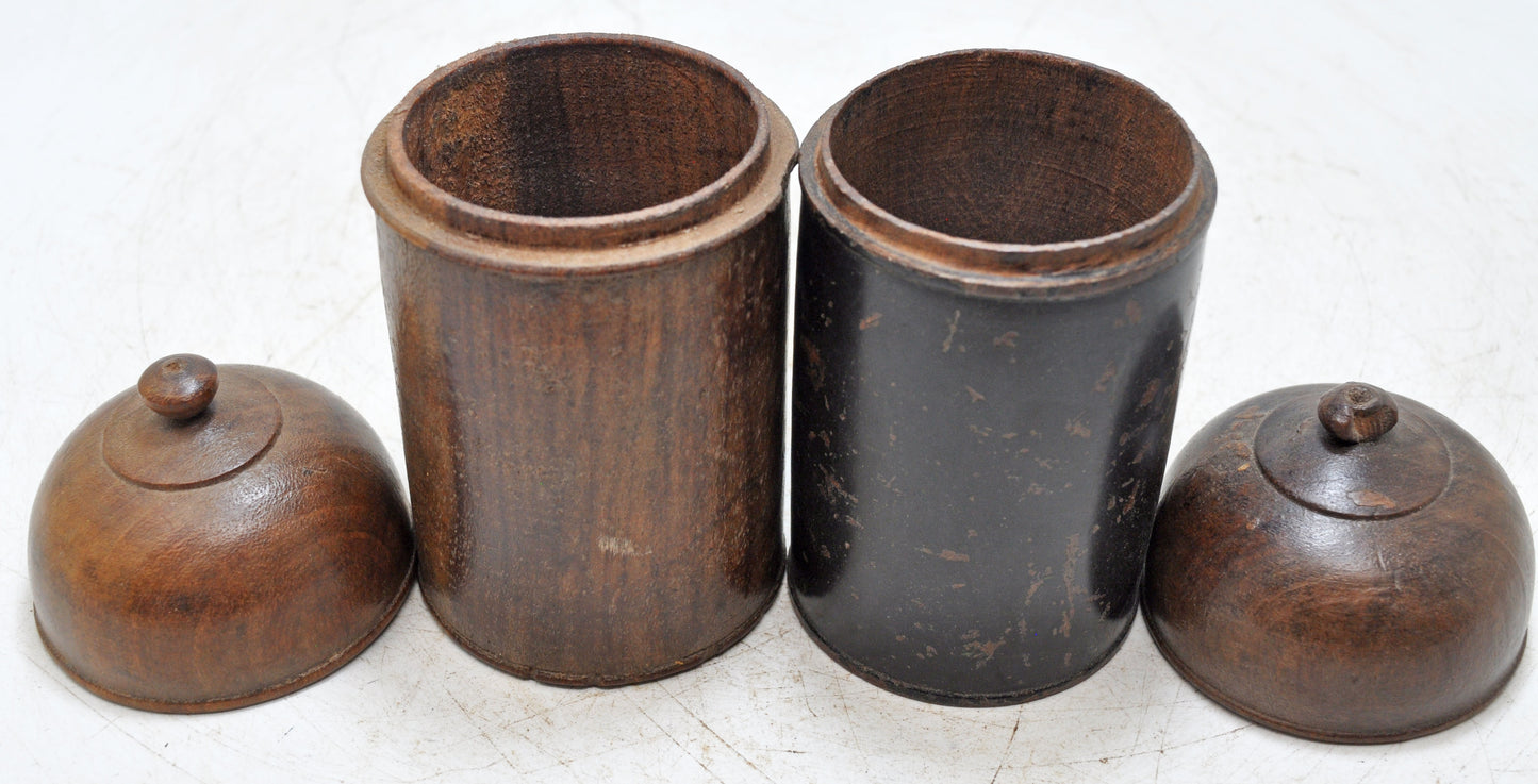 Lot of 2 Vintage Wooden Lacquer Painted Candy Box Original Old Handd Crafted