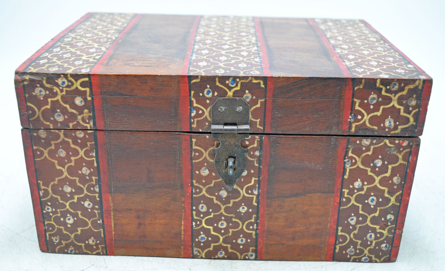 Vintage Wooden Painted Storage Box Original Old Hand Crafted