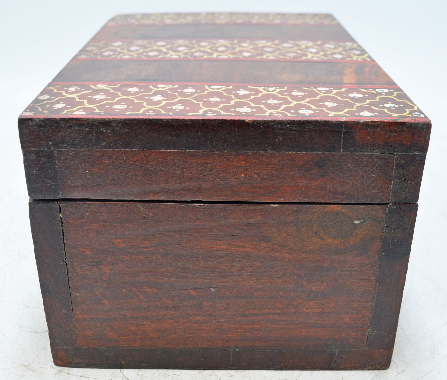 Vintage Wooden Painted Storage Box Original Old Hand Crafted