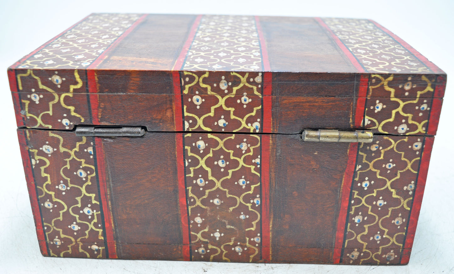 Vintage Wooden Painted Storage Box Original Old Hand Crafted