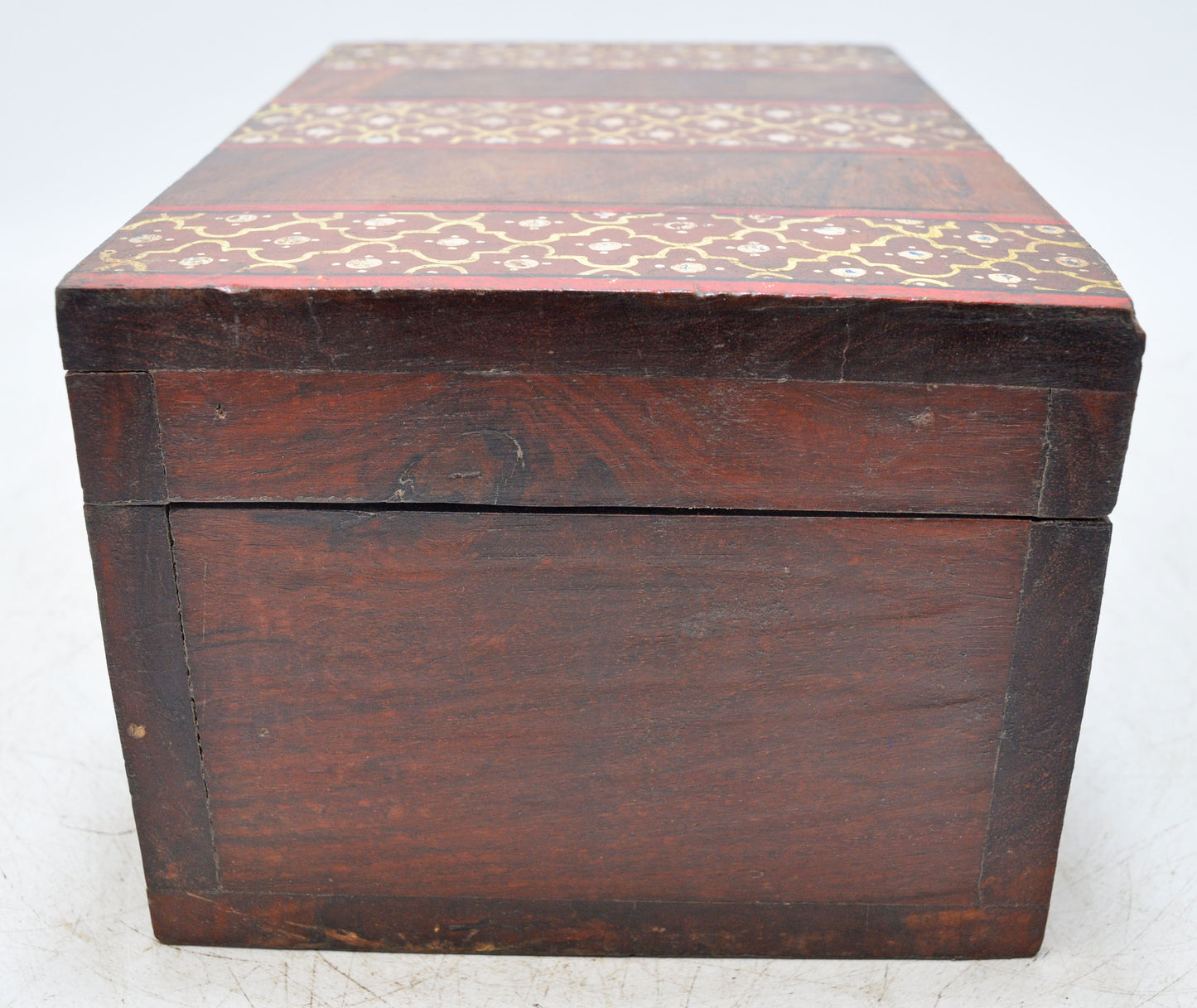 Vintage Wooden Painted Storage Box Original Old Hand Crafted