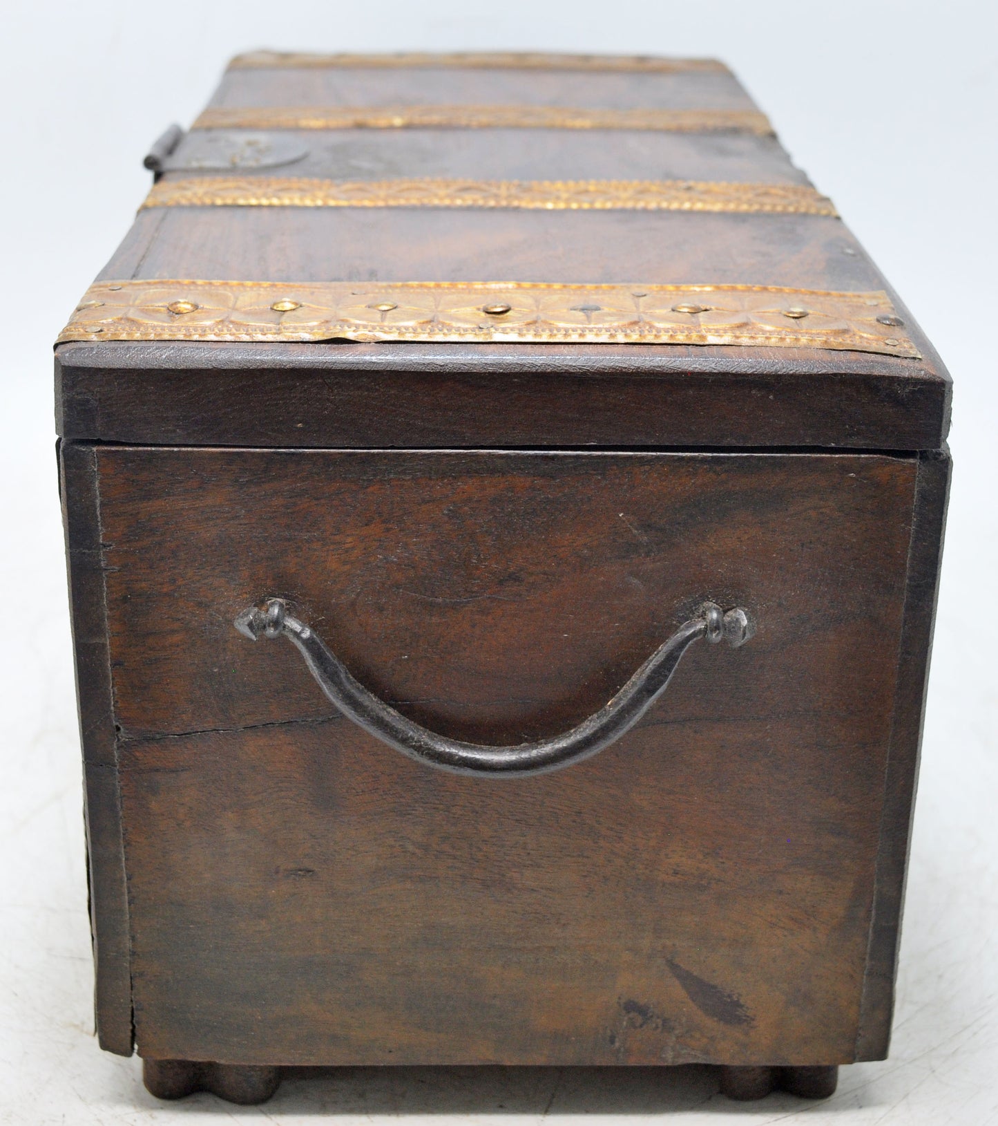 Vintage Wooden Storage Chest Box Original Old Hand Crafted Brass Fitted