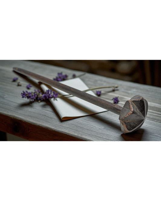 Antique Wooden Kitchenware Mixing Stick Original Old Hand Carved