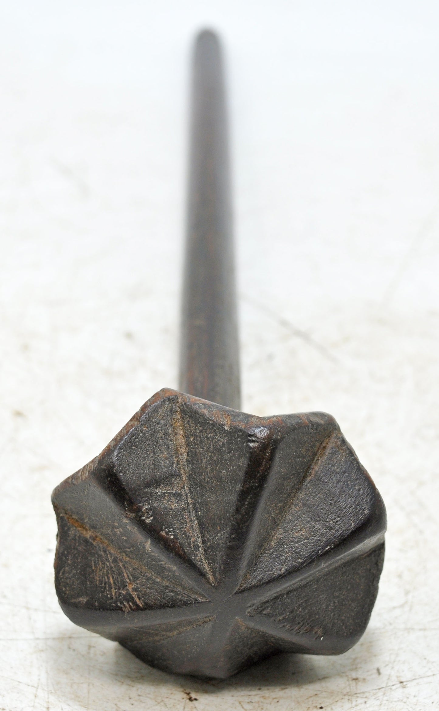 Antique Wooden Kitchenware Mixing Stick Original Old Hand Carved