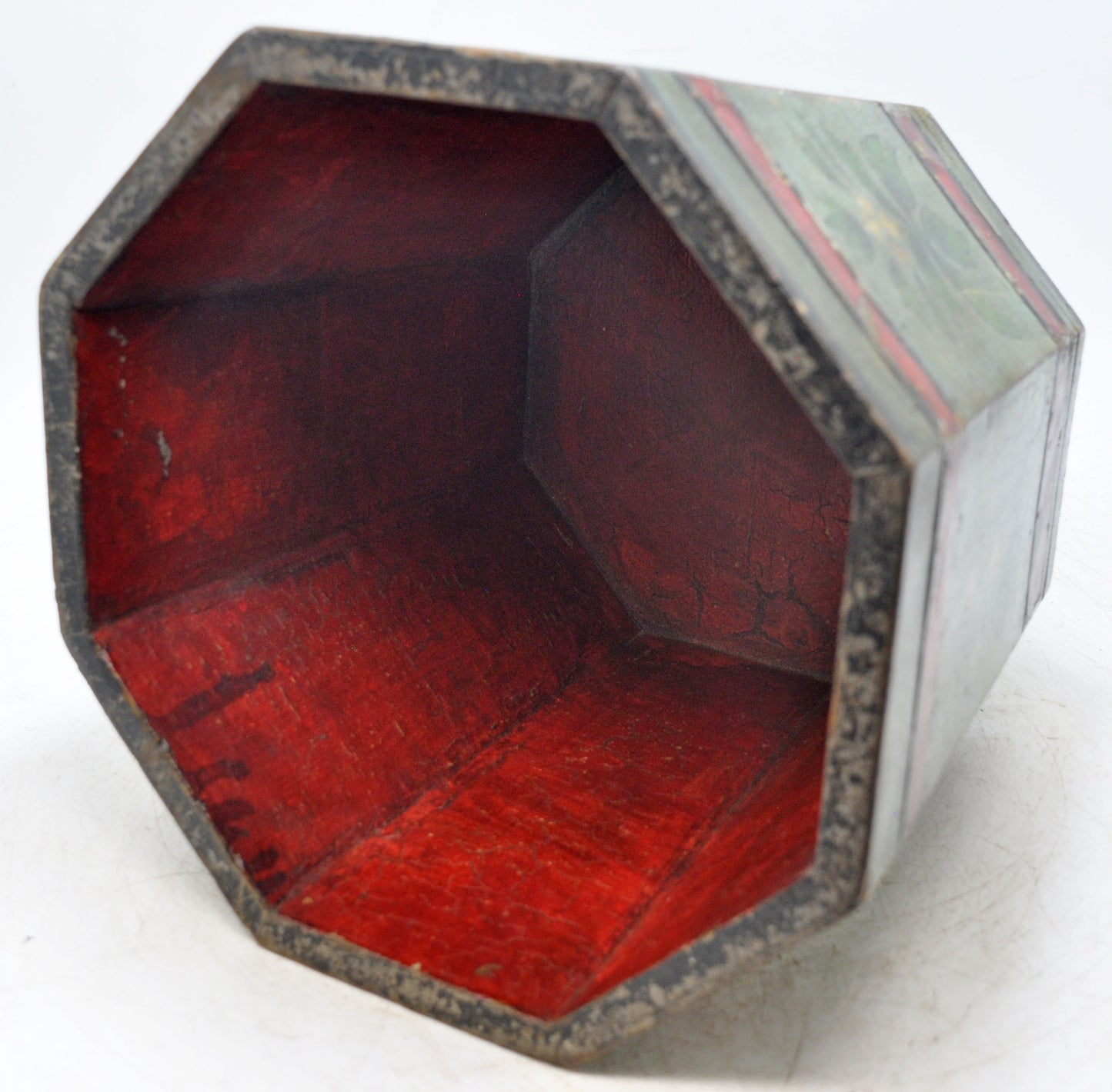 Vintage Wooden Small Planter Pot Original Old Hand Crafted Fine Painted