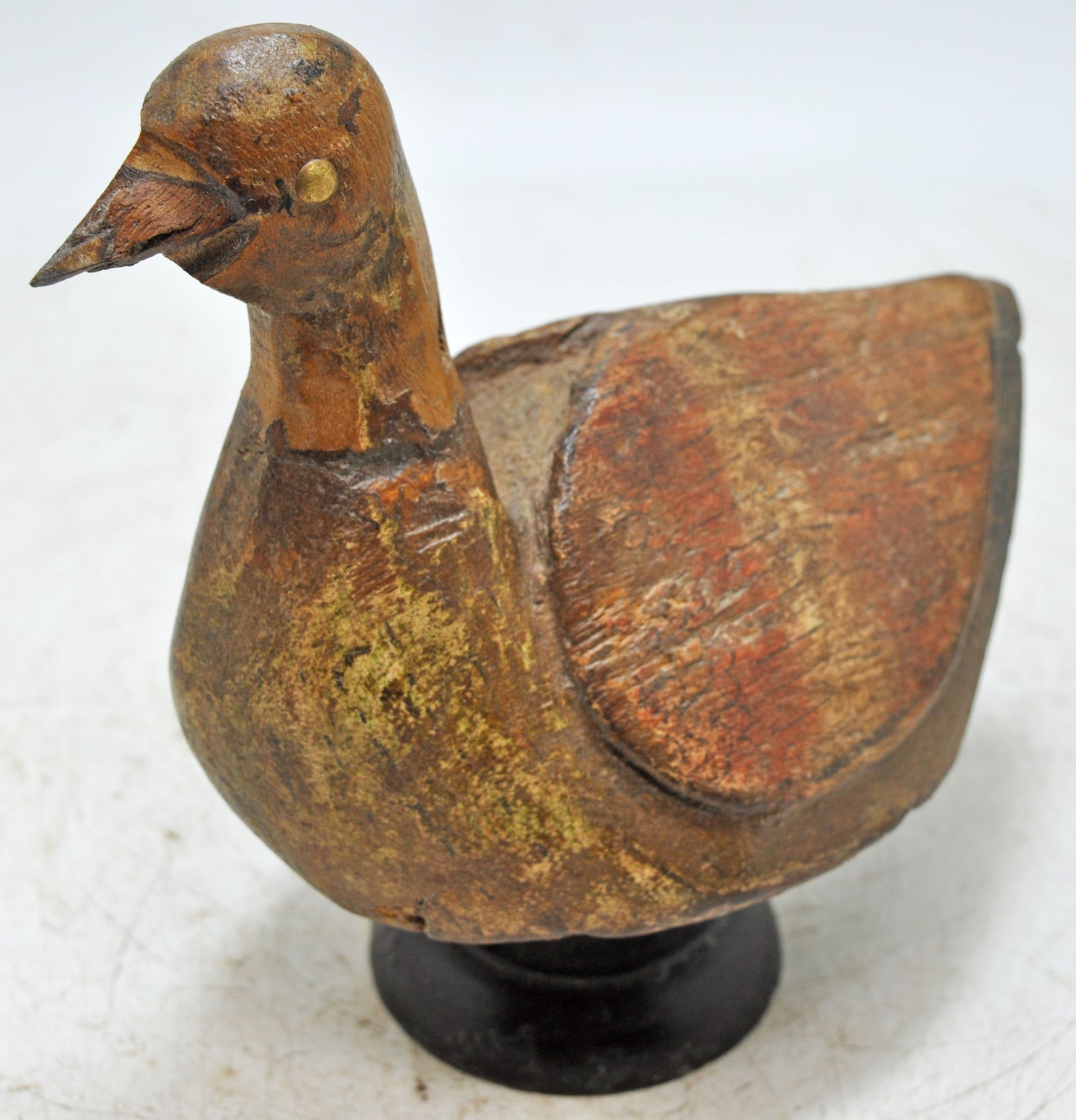 Vintage Wooden Bird Figurine Original Old Hand Carved