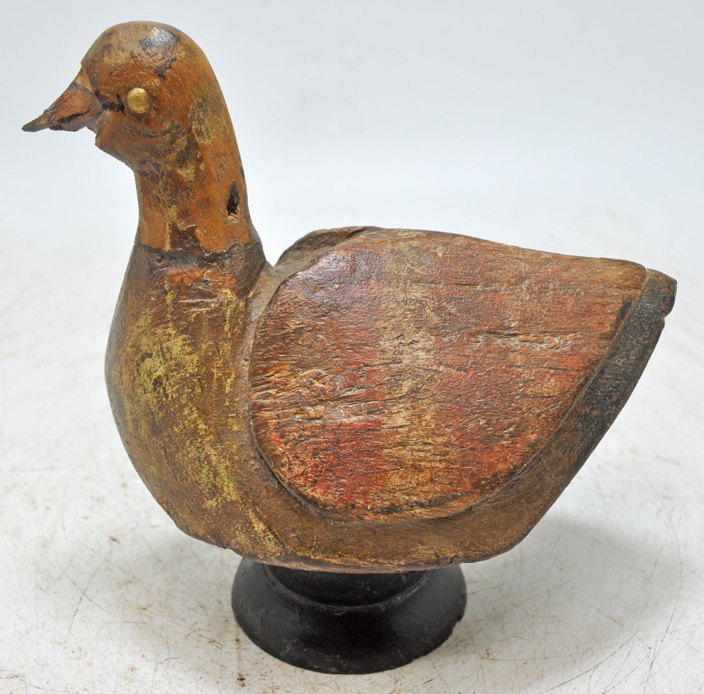 Vintage Wooden Bird Figurine Original Old Hand Carved