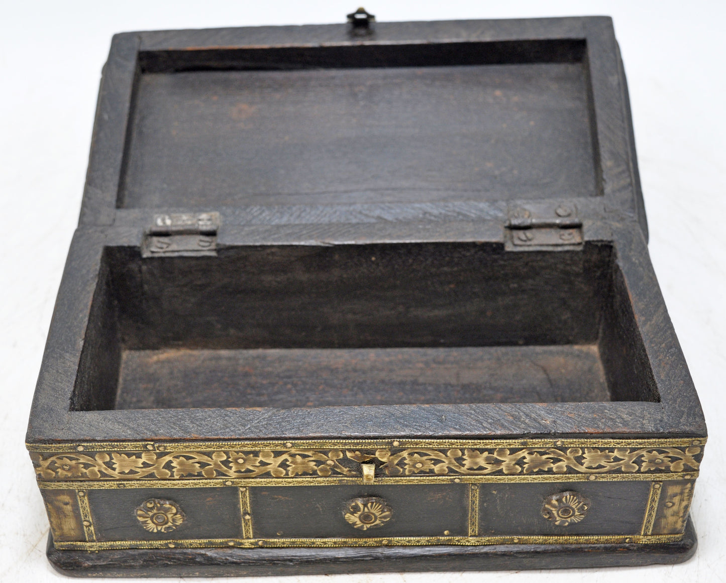 Vintage Wooden Storage Chest Box Original Old Hand Crafted Brass Fitted