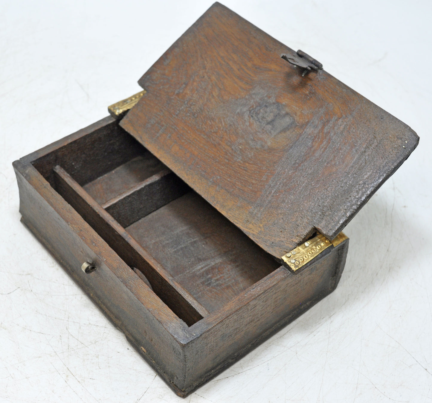 Vintage Wooden Storage Chest Box Original Old Hand Crafted Brass Fitted