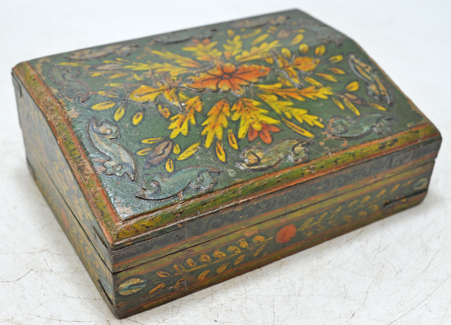 Vintage Wooden Small Storage Box Original Old Hand Crafted Fine Painted