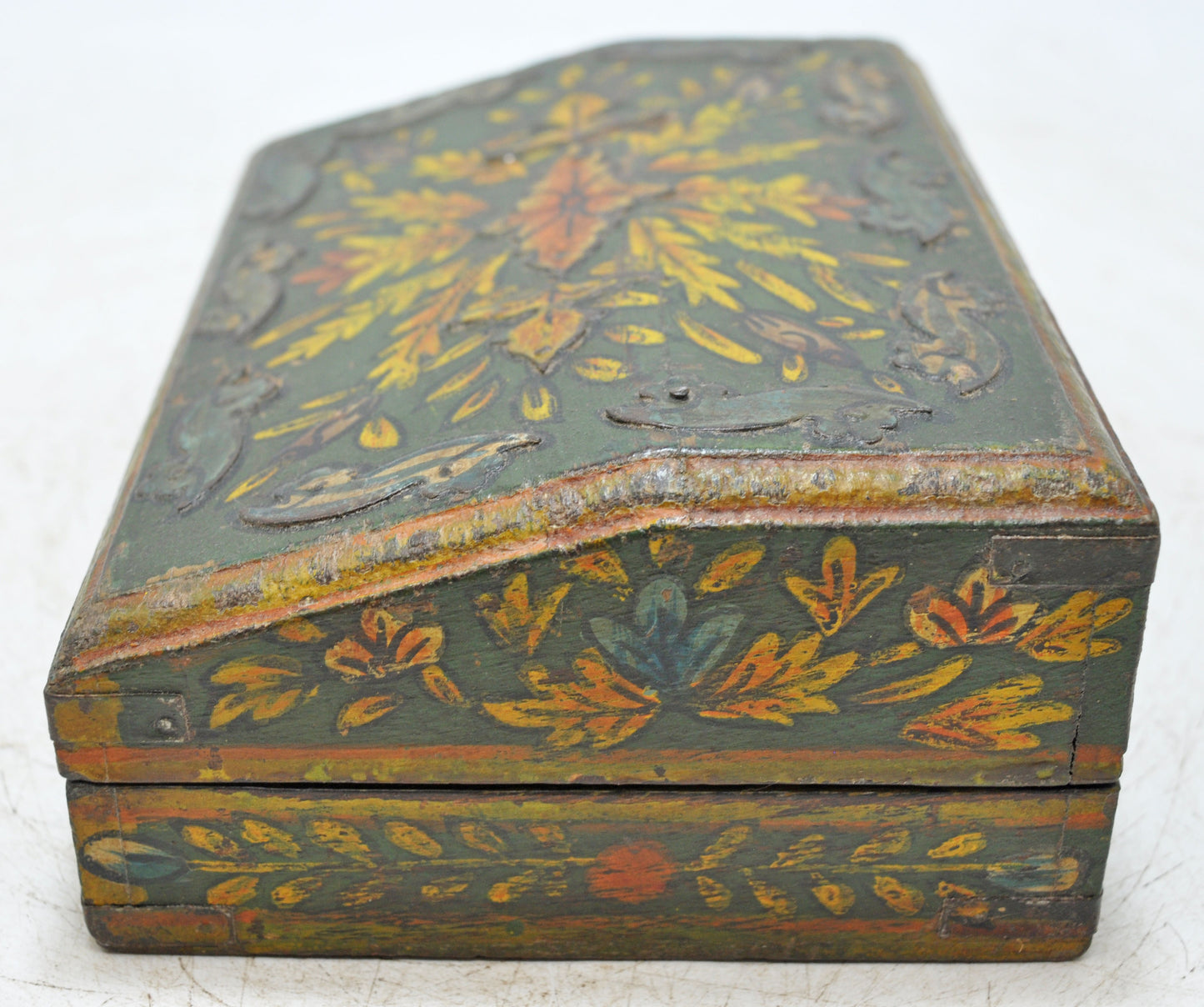 Vintage Wooden Small Storage Box Original Old Hand Crafted Fine Painted