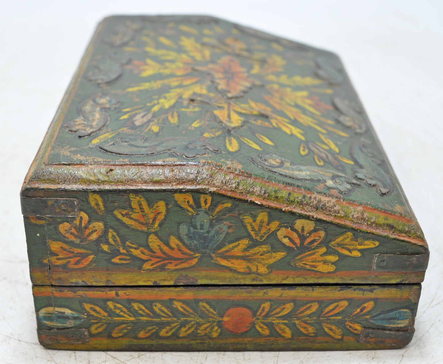 Vintage Wooden Small Storage Box Original Old Hand Crafted Fine Painted