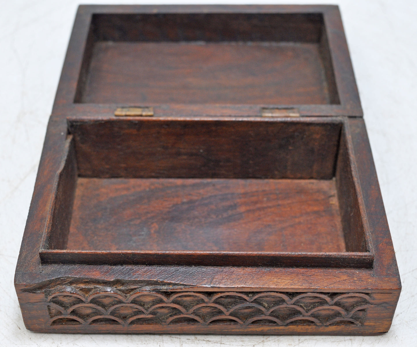 Vintage Wooden Small Storage Box Original Old Hand Crafted Carved