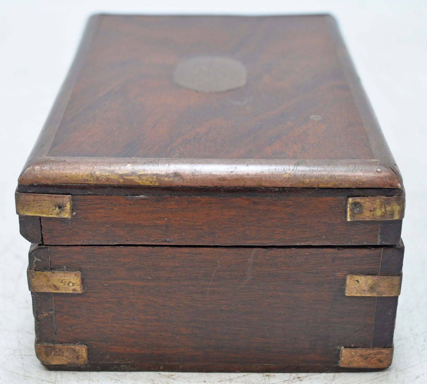 Vintage Wooden Small Storage Box Original Old Hand Crafted Brass Fitted