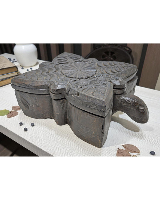 Antique Wooden Kitchenware Spice Box Original Old Fine Hand Carved