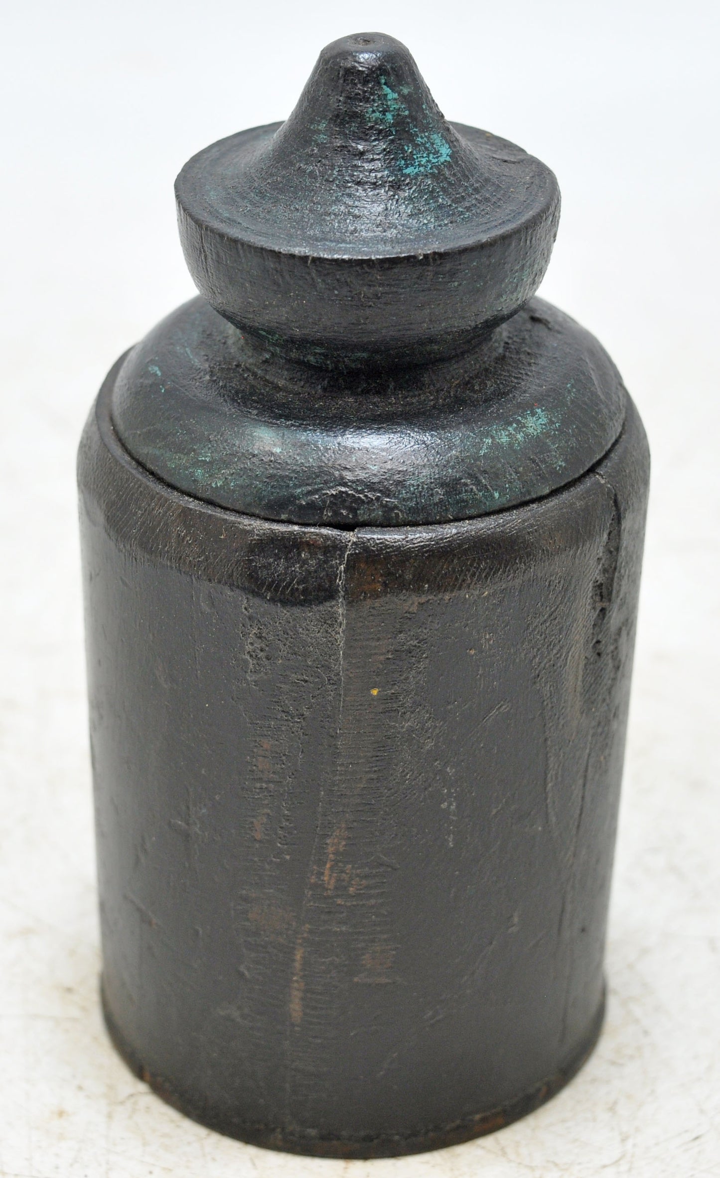 Antique Wooden Small Kum Kum Powder Tika Box Original Old Hand Carved