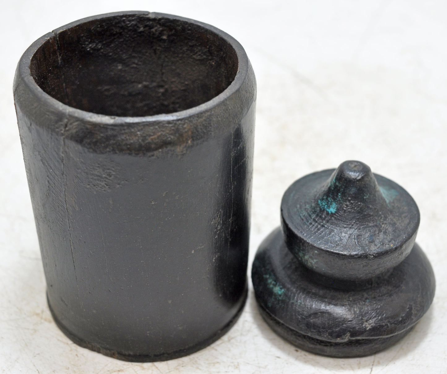 Antique Wooden Small Kum Kum Powder Tika Box Original Old Hand Carved