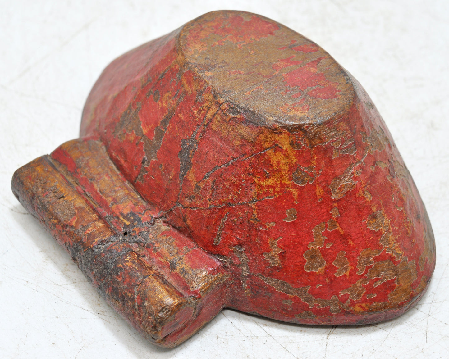 Antique Wooden Kitchenware Spice Bowl Original Old Hand Carved Painted