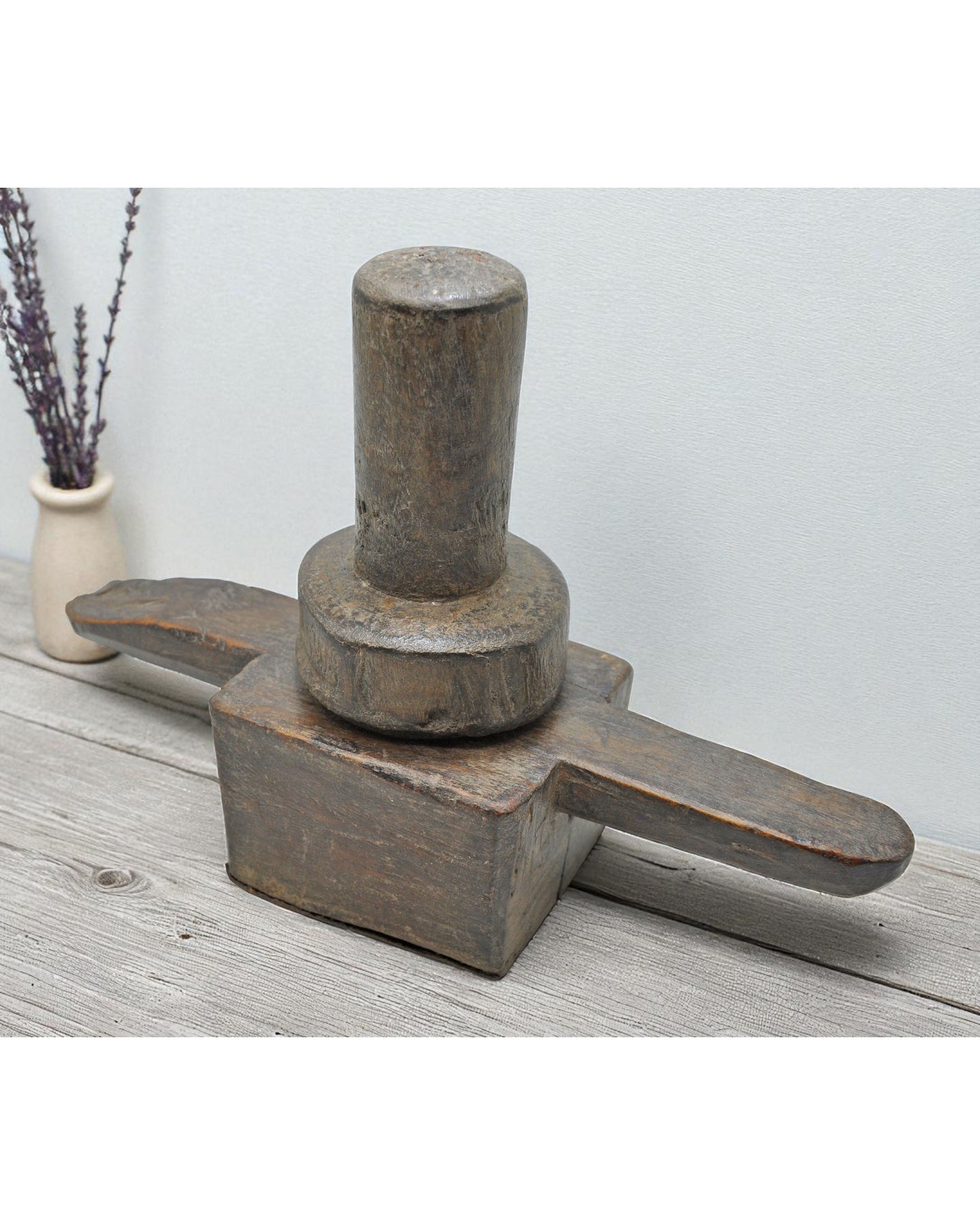 Antique Wooden Kitchenware Juicer Original Old Hand Carved