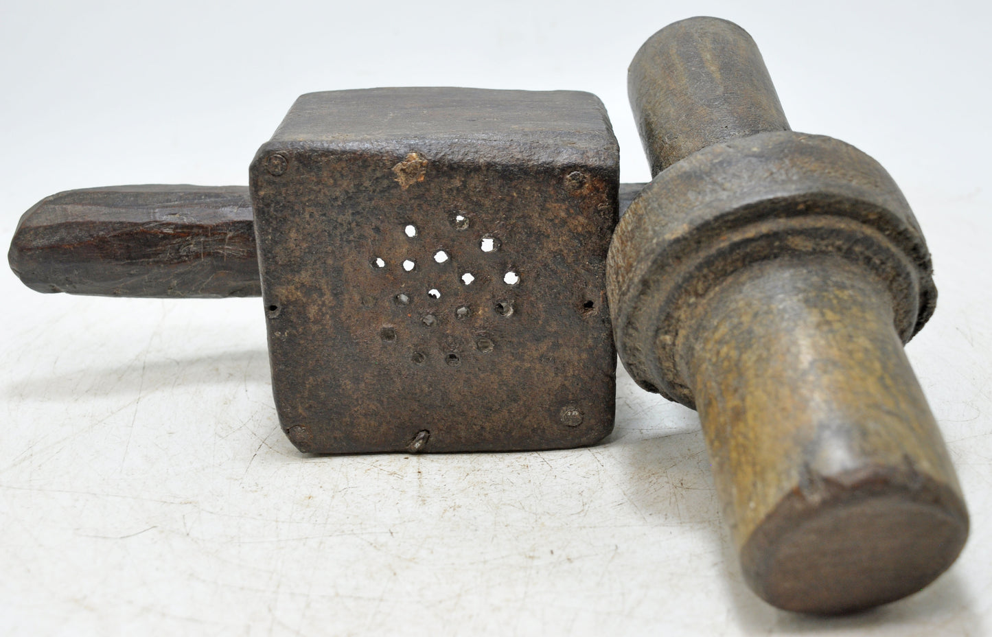 Antique Wooden Kitchenware Juicer Original Old Hand Carved