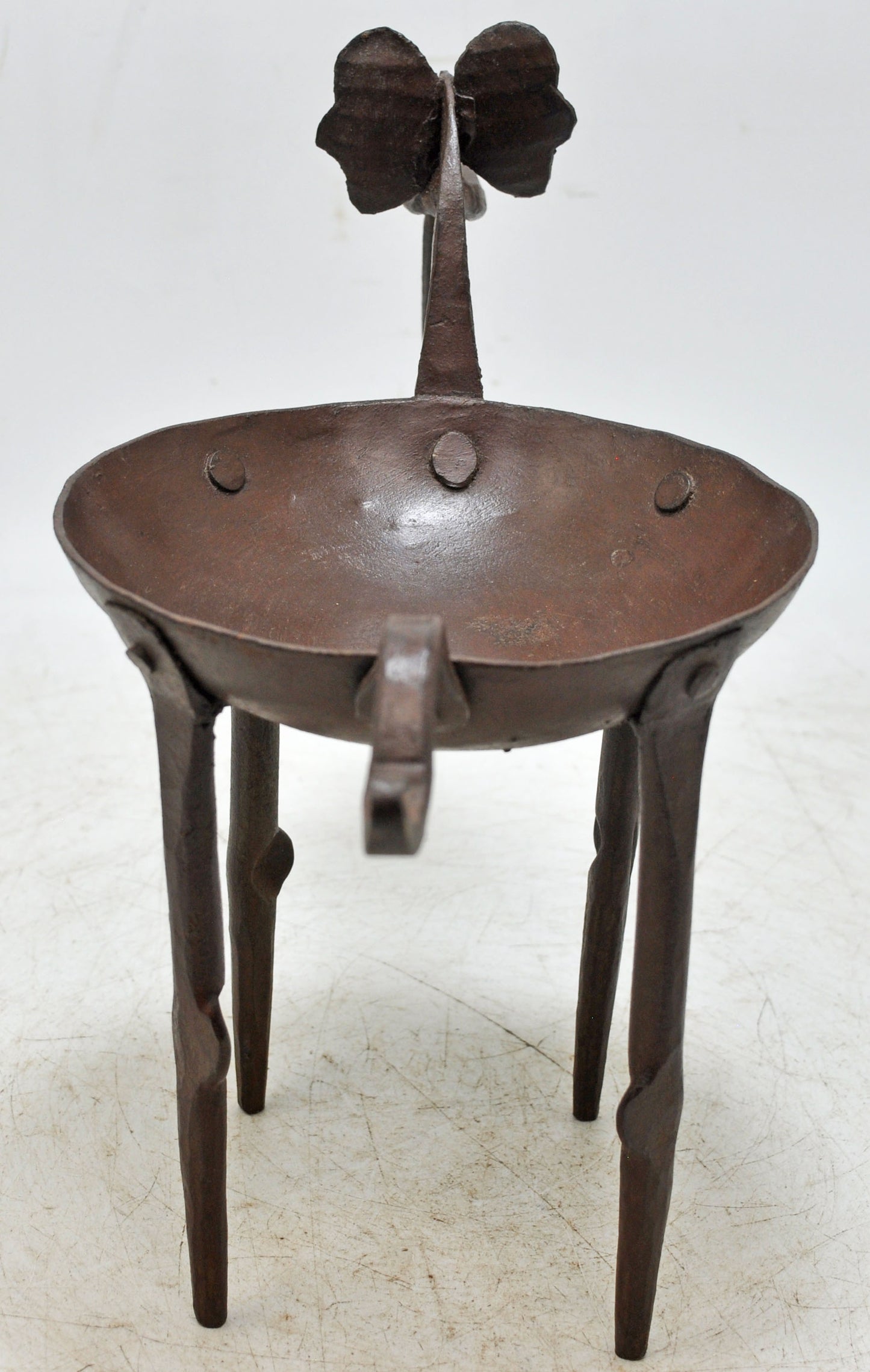 Vintage Iron Elephant Shaped Candle Holder Original Old Hand Crafted