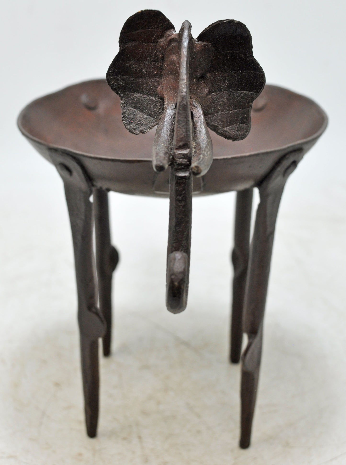 Vintage Iron Elephant Shaped Candle Holder Original Old Hand Crafted