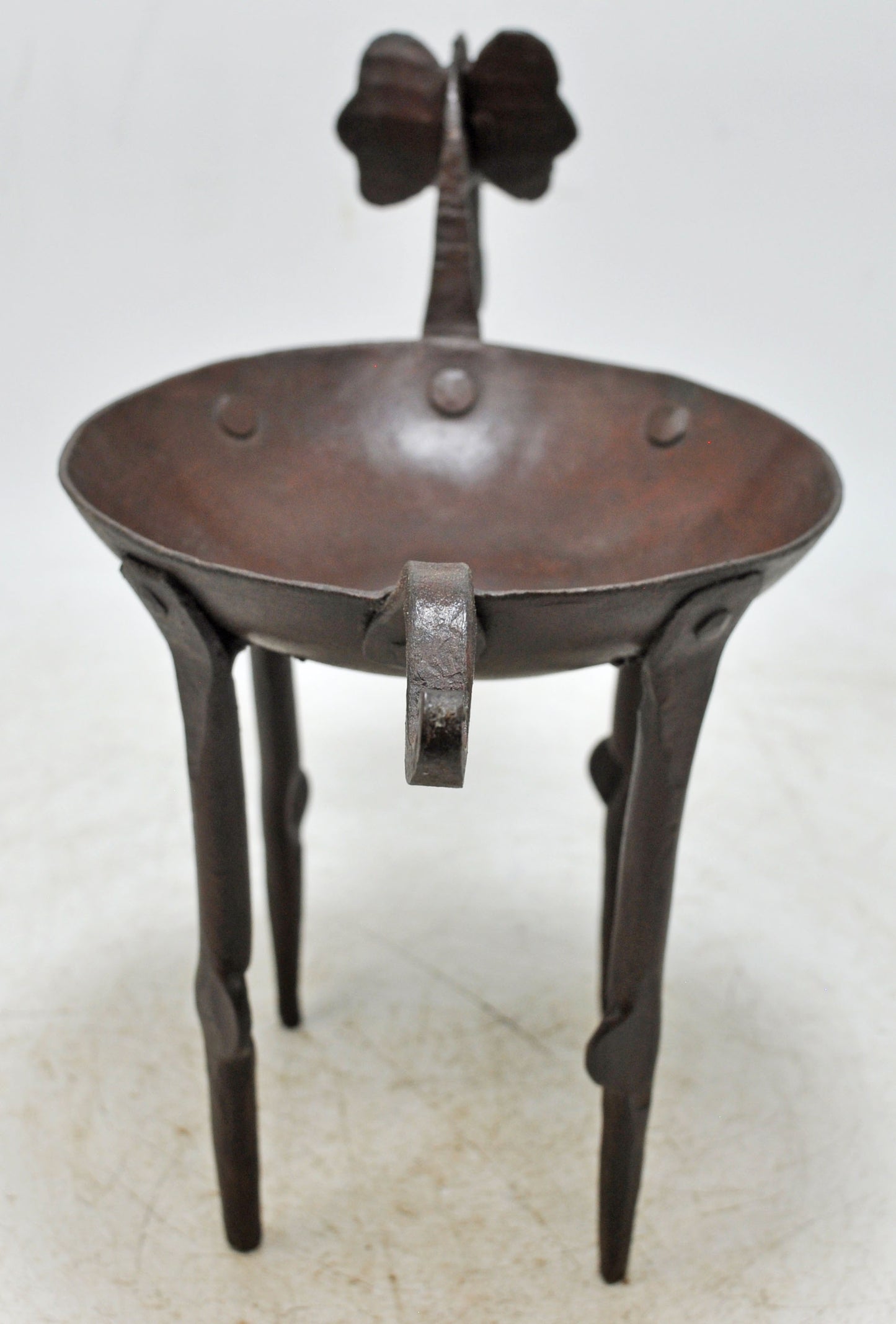 Vintage Iron Elephant Shaped Candle Holder Original Old Hand Crafted