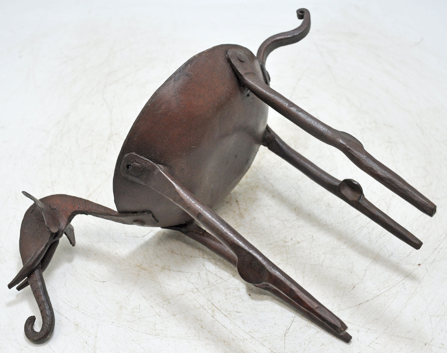 Vintage Iron Elephant Shaped Candle Holder Original Old Hand Crafted