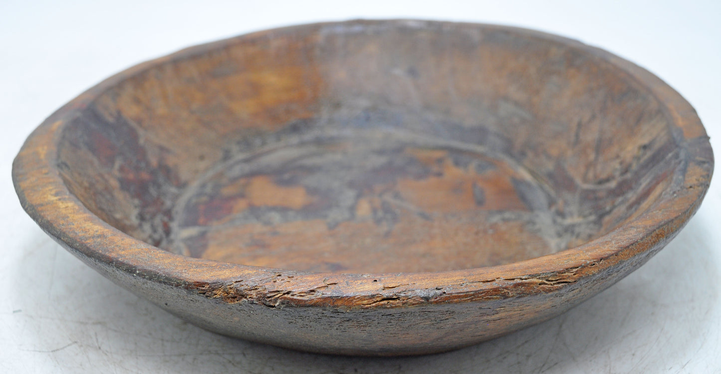Antique Wooden Dough Kneading Parat Bowl Original Old Hand Carved