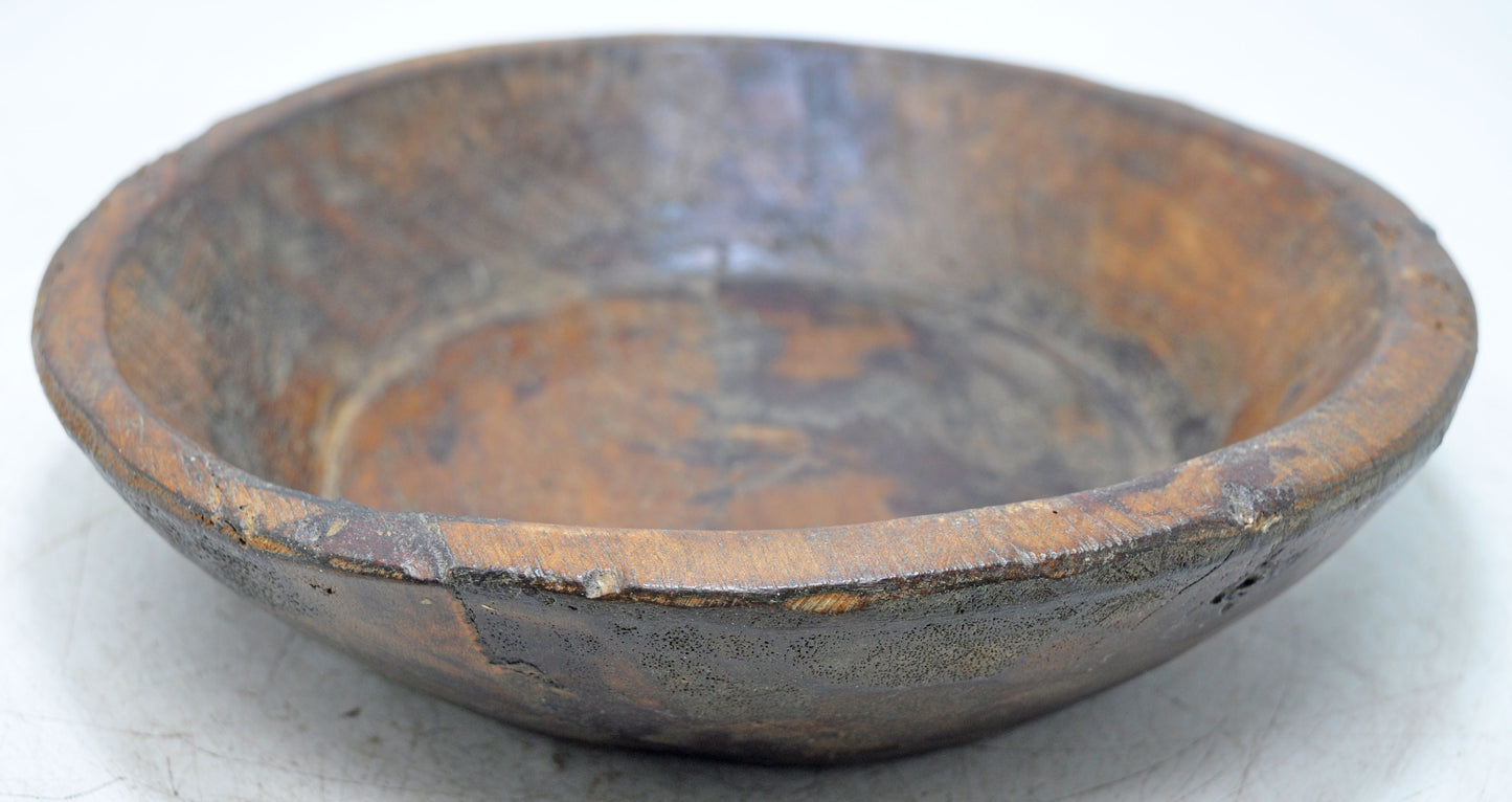 Antique Wooden Dough Kneading Parat Bowl Original Old Hand Carved