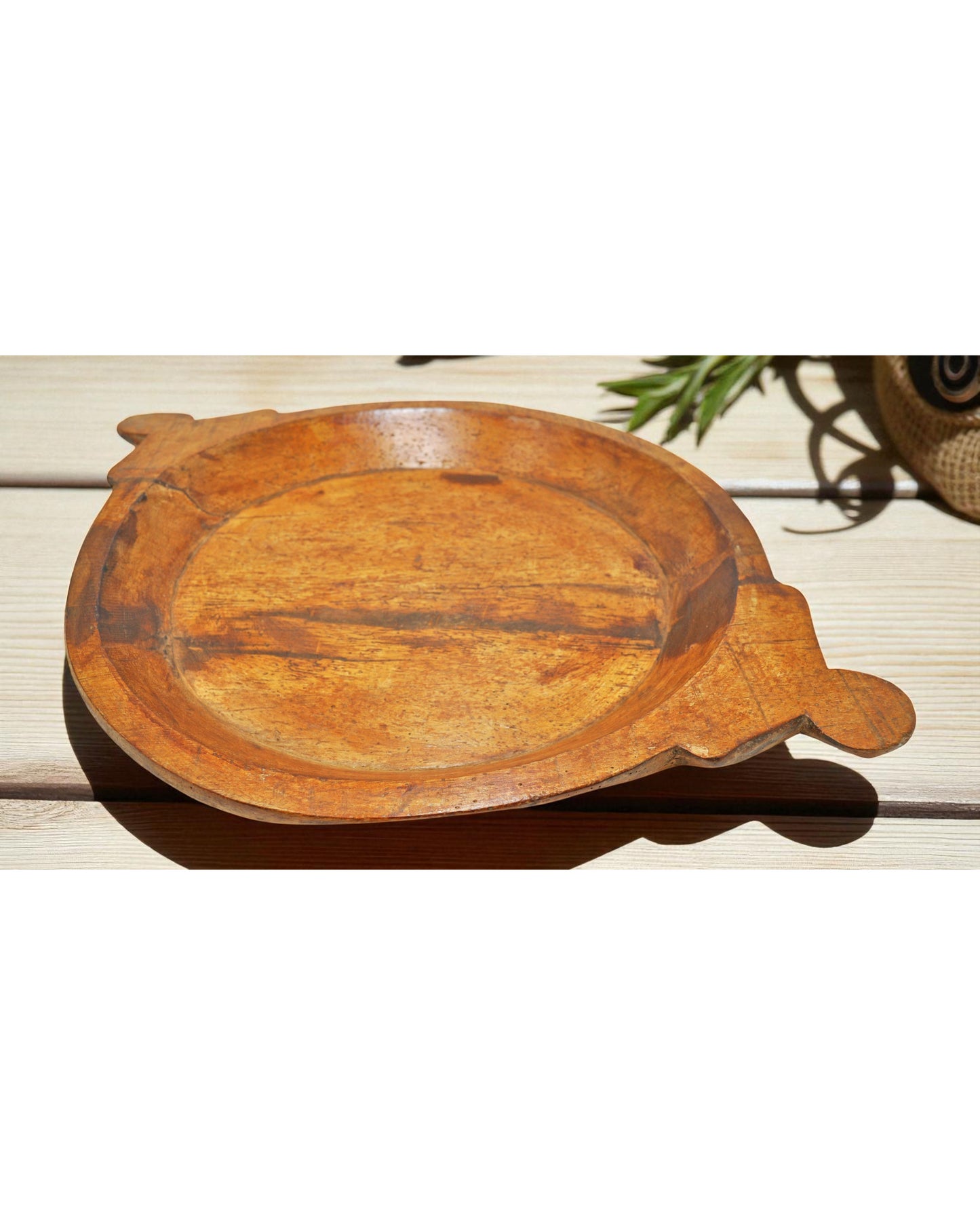 Antique Wooden Dough Kneading Parat Bowl Original Old Hand Carved