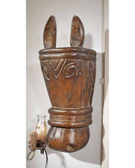 Vintage Wooden Large Wall Décor Horse Head Bust Original Old Hand Carved