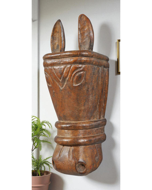 Vintage Wooden Large Wall Décor Horse Head Bust Original Old Hand Carved